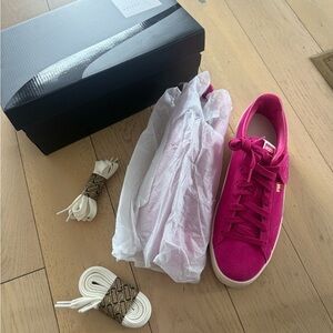 Puma Women's Fuchsia Suede Sneakers